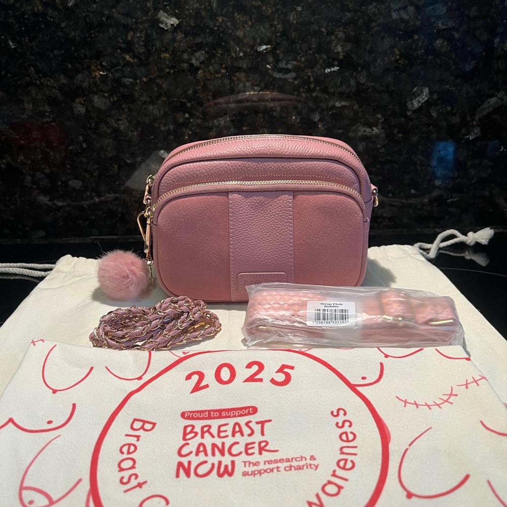 Pom Pom London Original Suede & Leather Bag in Pink